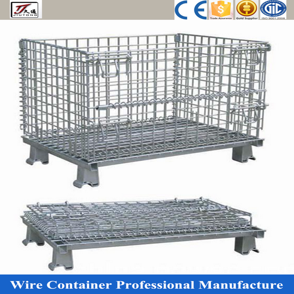 Storage Folding Metal Crate with Wheels