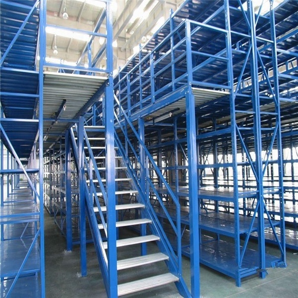 multi-level mezzanine rack with adjustable shelving unit attic warehouse storage shelves