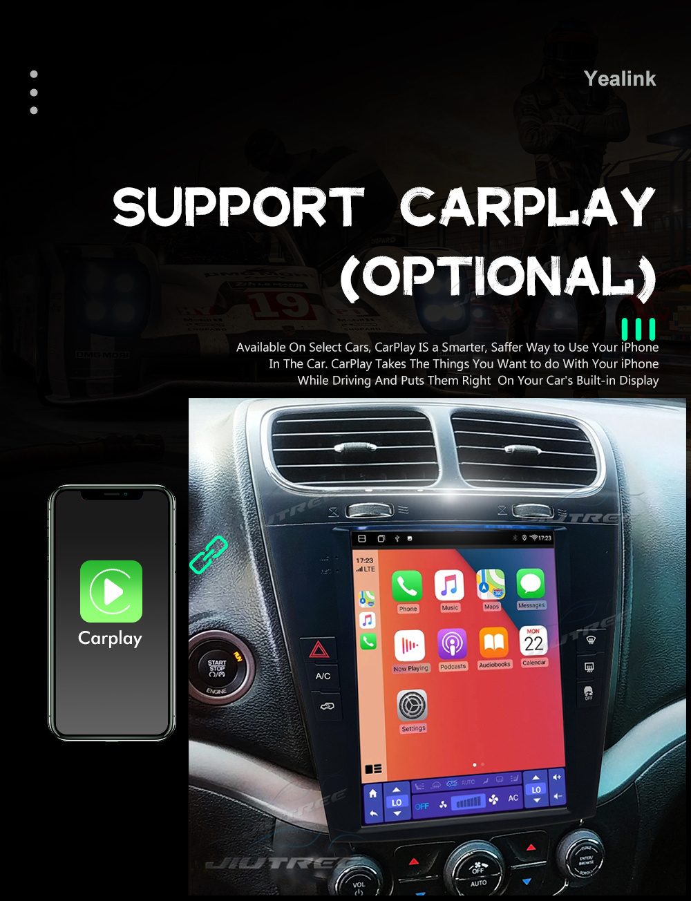 Android 13.0 DSP Carplay Tesla Screen 8+256G ROM For Dodge Journey Fiat Freemont 2012-2020 Car GPS Multimedia Player Radio Audio