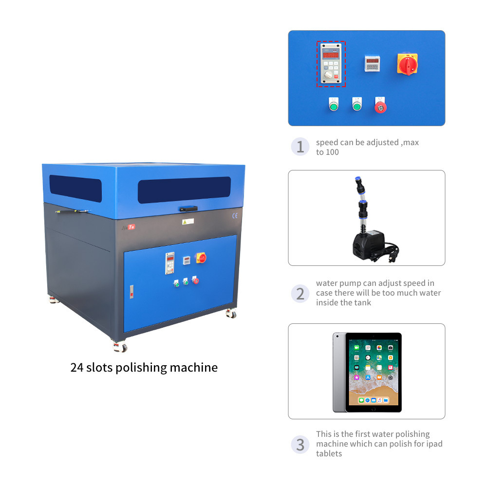 24 Slots Grinder For iPhone iPad Mini/Air/Pro Each Model Screen Scratch Removal Polishing Machine