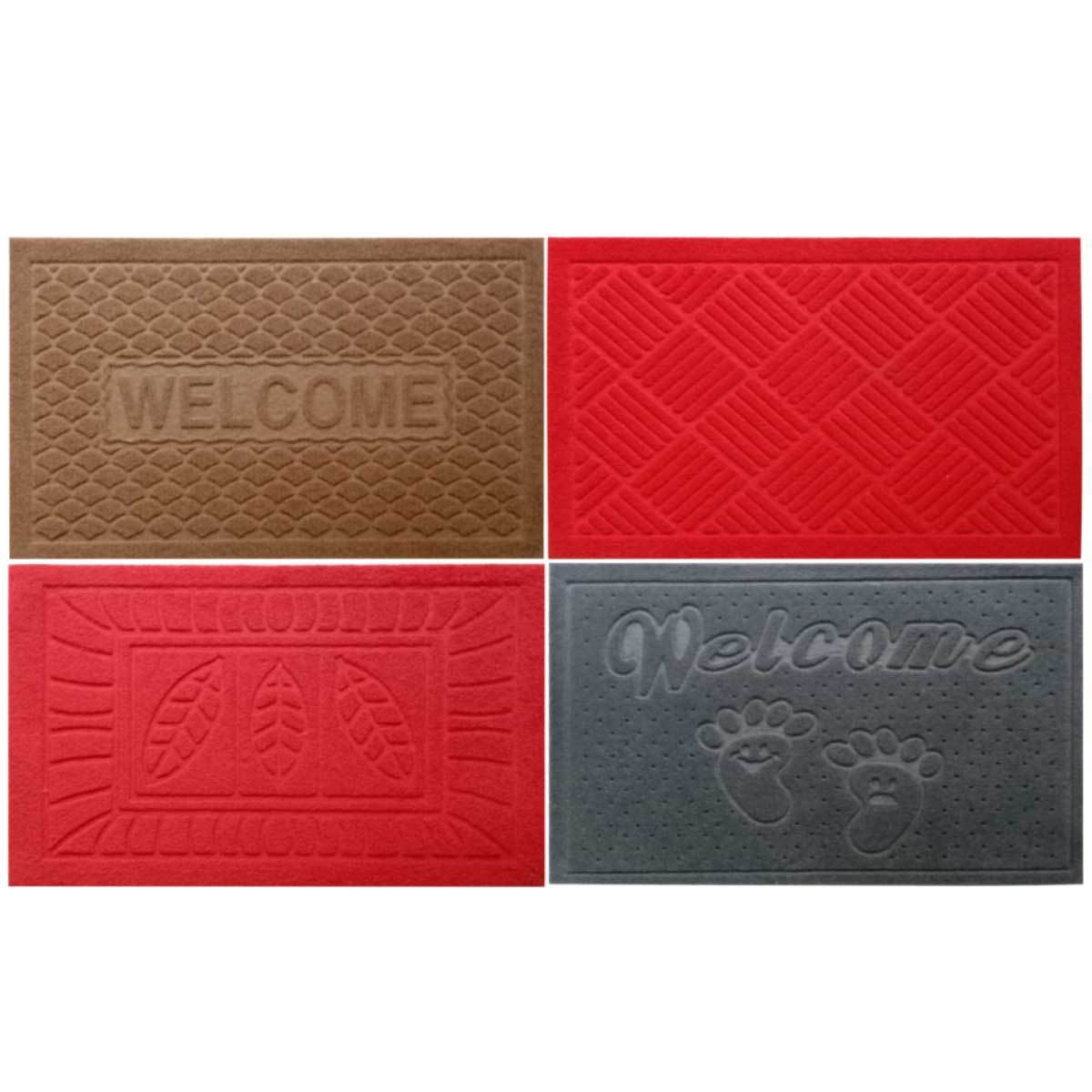 Commercial carpet anti slip rug welcome customized rubber backed polyester doormat for home entrance door floor Mat