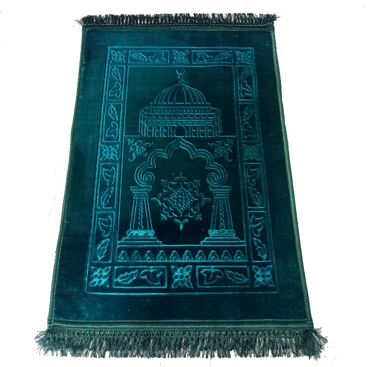 Custom Muslim Prayer Carpet Embossed Design with Separate Packaging Memory Foam Rug Islam Gifts Prayer Mat