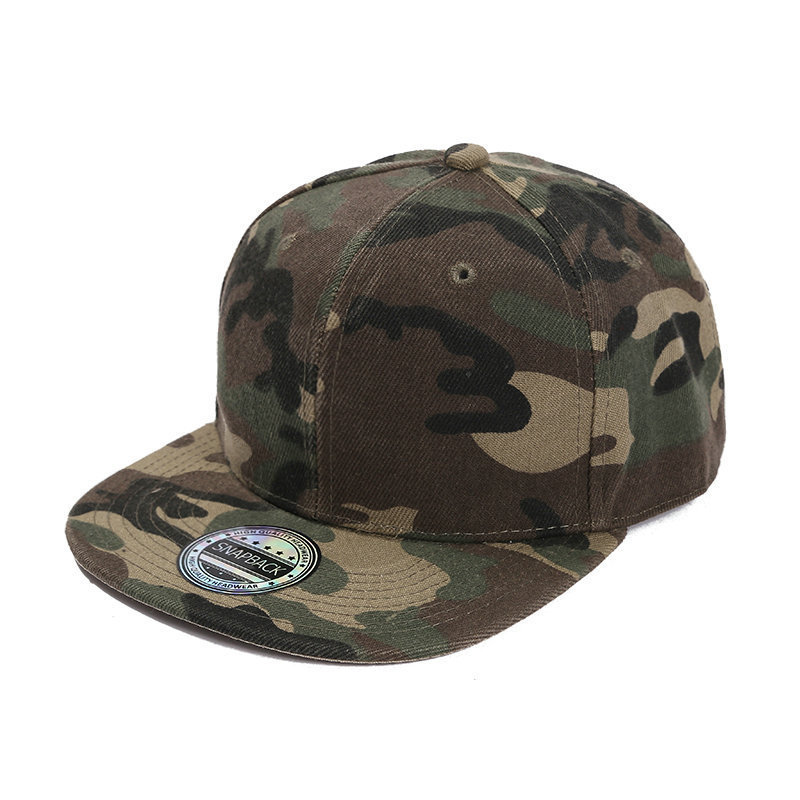 Custom Logo Embroidery Print Flat Brim Hat camouflage Plain Blank Snapback Caps for Men Camo Hip Hop Fitted Baseball Hat