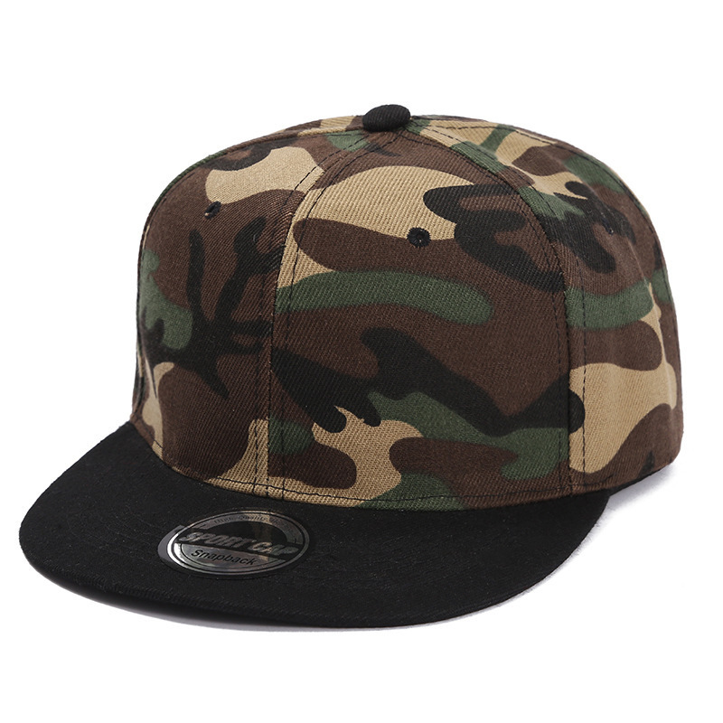 Custom Logo Embroidery Print Flat Brim Hat camouflage Plain Blank Snapback Caps for Men Camo Hip Hop Fitted Baseball Hat