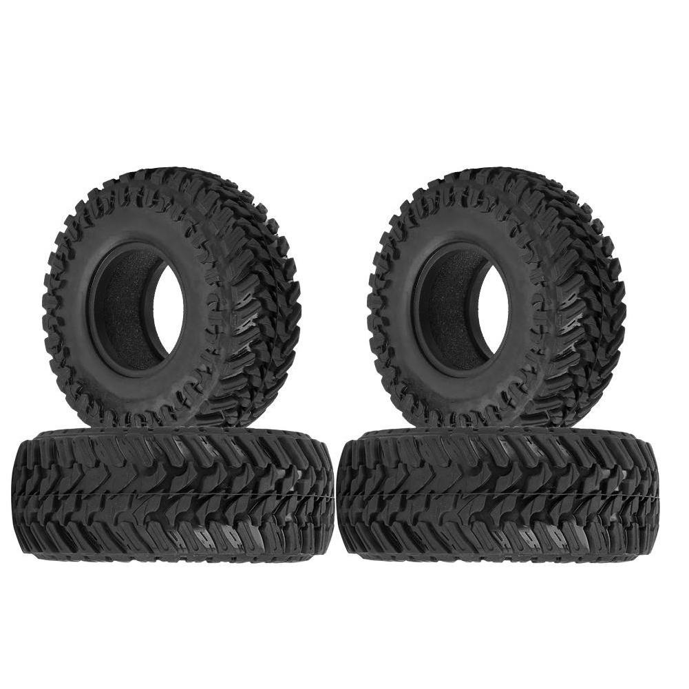 RC Car Rubber Tire  4pcs 1.9inch 45mm Rock Crawler Rubber Tire Wheel Tyre with Sponge for Trx4 Axial SCX10