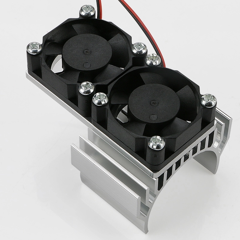 NTFHobby RC Car Motor Heatsink with Twin Cooling Fan for 35~37mm Motor 1/10 RC HSP HPI Himoto Tamiya 94111 94123 94107 94170