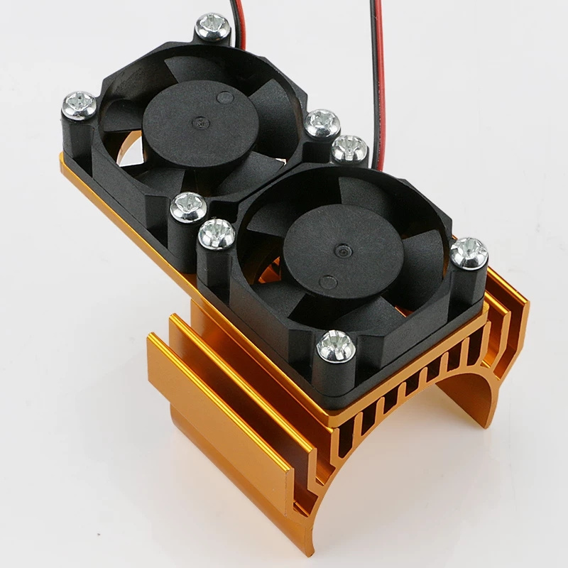 NTFHobby RC Car Motor Heatsink with Twin Cooling Fan for 35~37mm Motor 1/10 RC HSP HPI Himoto Tamiya 94111 94123 94107 94170