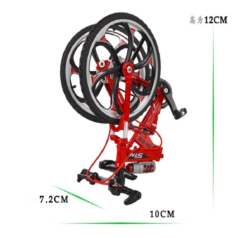 1/8 Scale Aluminum Alloy Mountain Bike for RC Crawler D90 SCX10 Trx4 Ford Bronco Scale Accessories (Red)