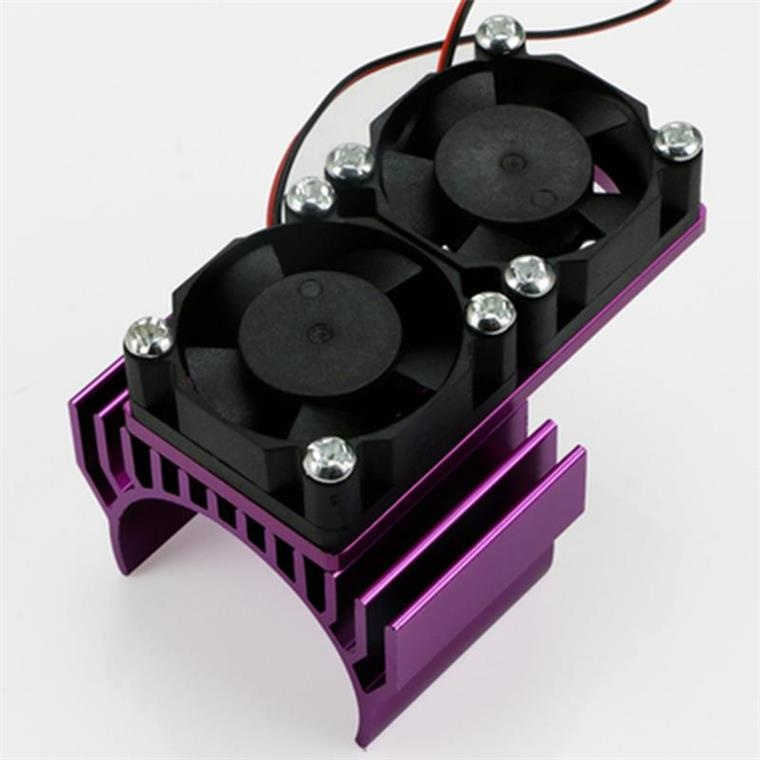 NTFHobby RC Car Motor Heatsink with Twin Cooling Fan for 35~37mm Motor 1/10 RC HSP HPI Himoto Tamiya 94111 94123 94107 94170