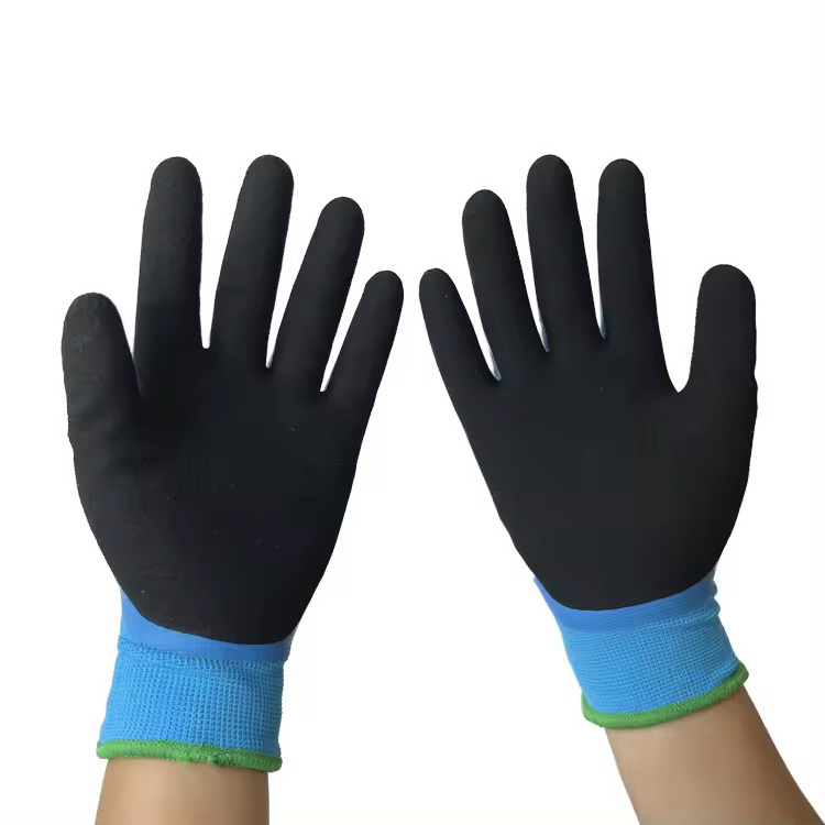 Cheap custom gardening black dotted work industrial latex flex insulating mechanics microfiber gloves safety gloves for work