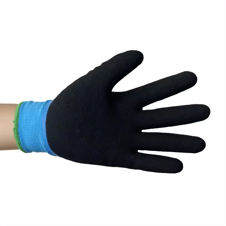 Cheap custom gardening black dotted work industrial latex flex insulating mechanics microfiber gloves safety gloves for work