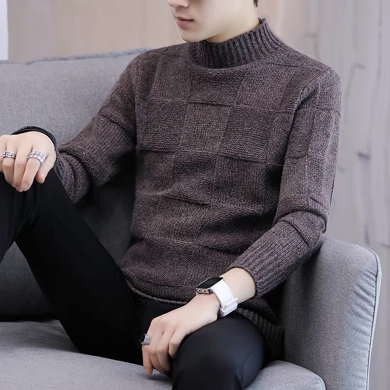 Cashmere Sweater Men Brand Clothing Men Sweaters Pure Color Casual Knit Shirt Autumn Wool Pullover Man High Collar