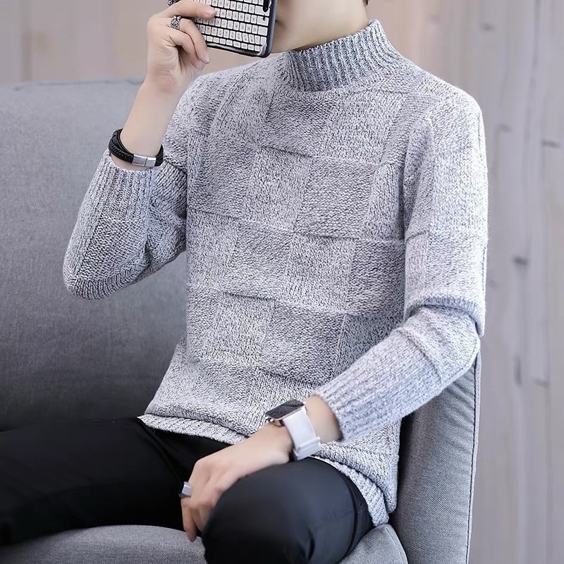 Cashmere Sweater Men Brand Clothing Men Sweaters Pure Color Casual Knit Shirt Autumn Wool Pullover Man High Collar