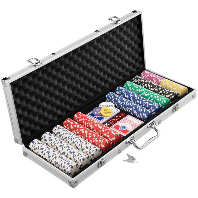 Empty Aluminum Tool case for CASINO All in Poker Chips set 500  Pieces storage box