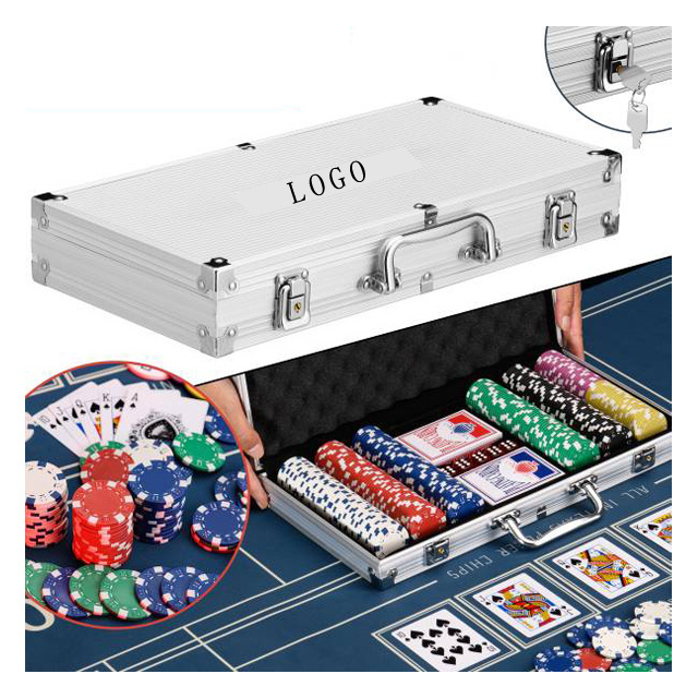 Aluminum storage box for CASINO All in Poker Chips set 300  Pieces Empty Tool case