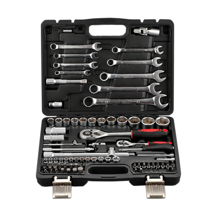 Tool sets professional mechanic chrome vanadium spanner 82pcs socket wrench tool kit