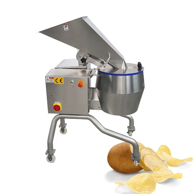 Industrial Potato Cutting Machine / Commercial Potato Slicer / Centrifugal Potato Chips Cutter 1000kg/h