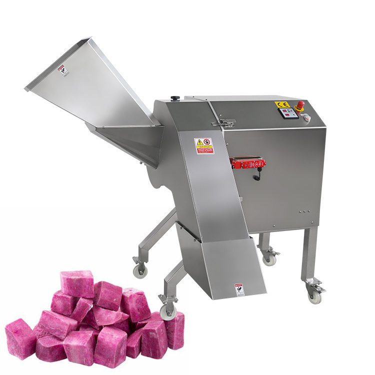 1000kg/h Commercial Fruit and Vegetables Dice Cutter 3D Sweet Potato Purple Cube Cutting Machine