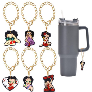 New Arrivals Stanley  Betty Boop Charm Chains Accessories for Tumbler Cartoon Charms for Cup Pendant Accessories