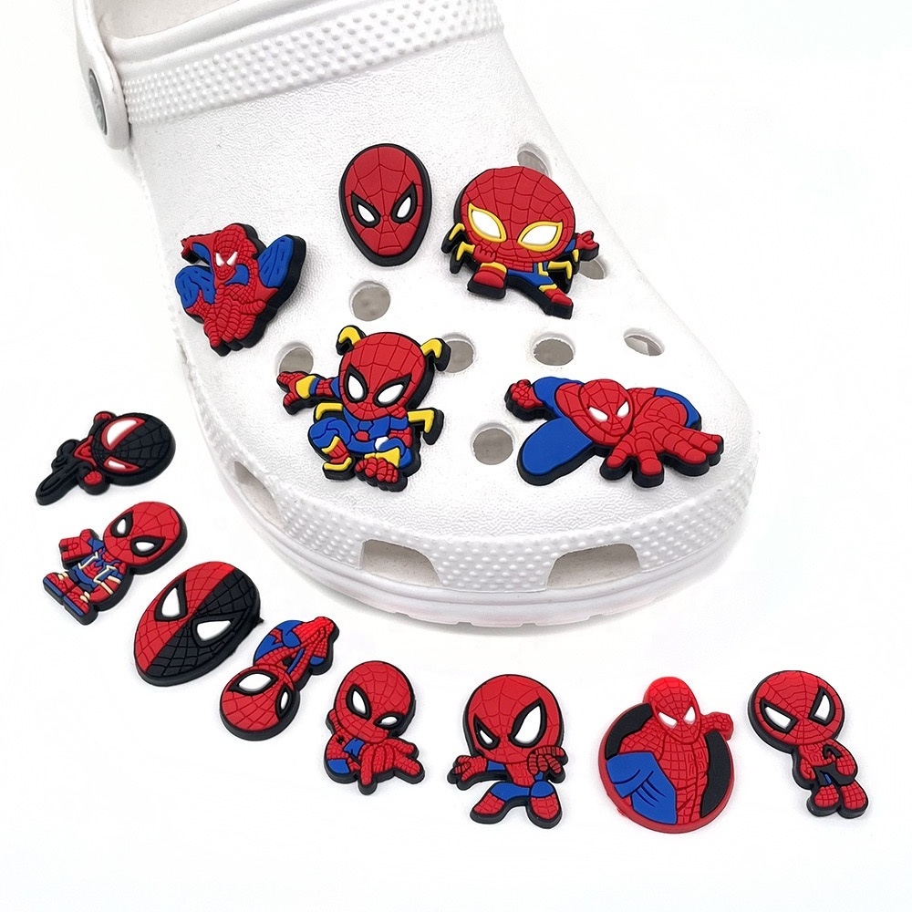 New Arrivals Marvel Super Heroes Pvc Shoe Charms Spider Man Clog Charms for Shoe Decorations