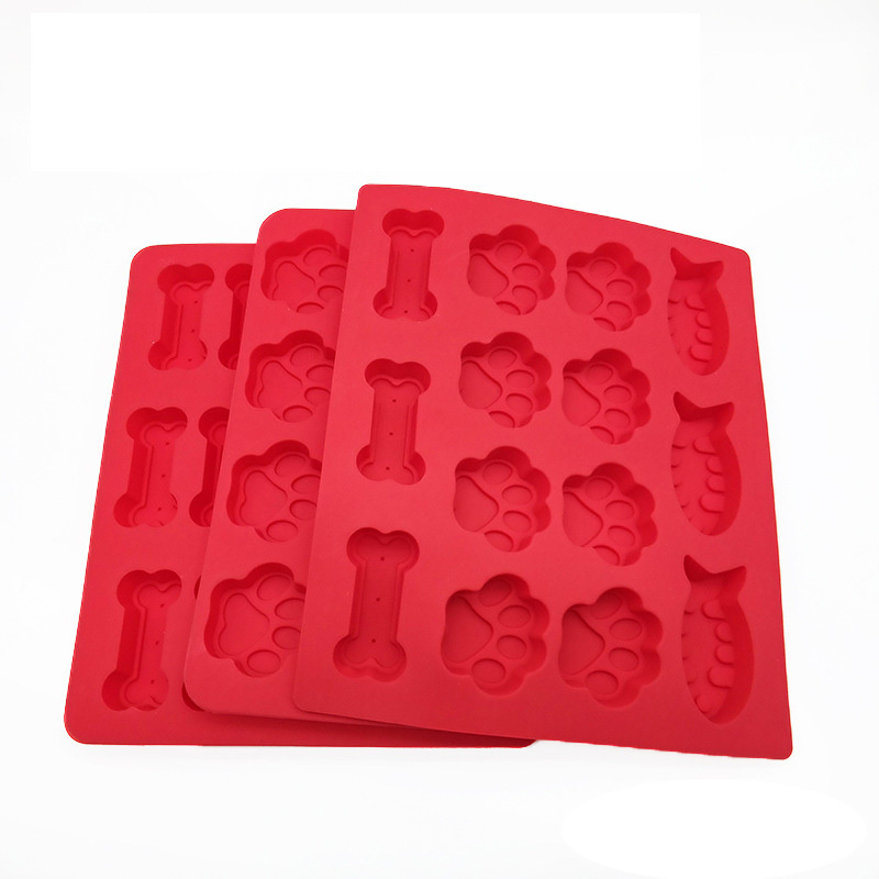 custom silicone cake mold  pet dog biscuit snacks fish bone paw shape cookies mold