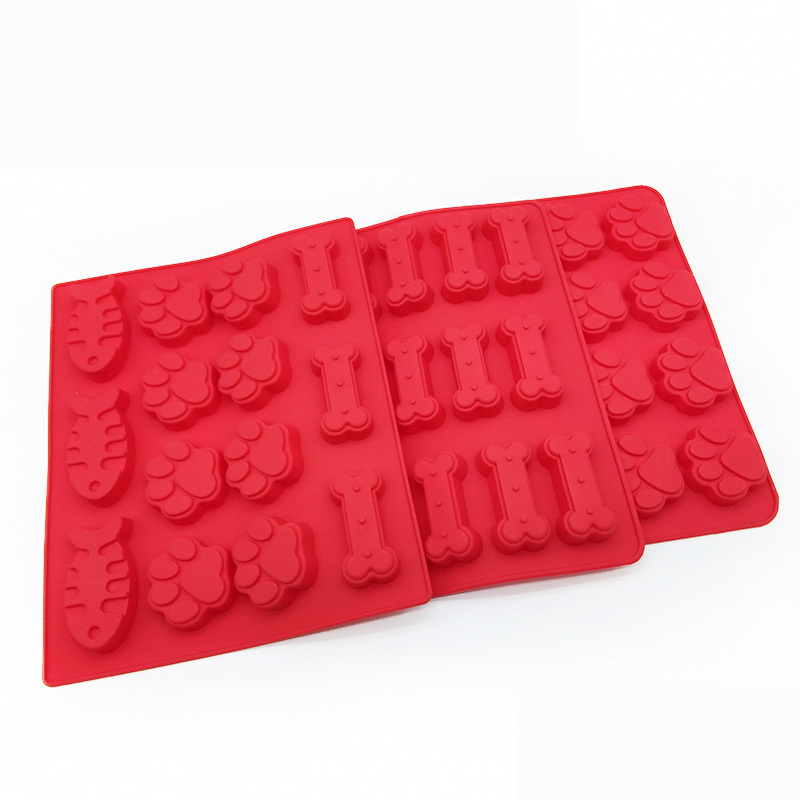 custom silicone cake mold  pet dog biscuit snacks fish bone paw shape cookies mold