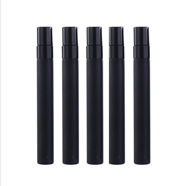 100pcs/lot 10ml Empty Mint Perfume Bottle Spray Black Frosted Glass Bottles Travel  Portable Atomizer  Mini Refillable Bottles