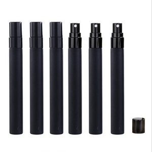 100pcs/lot 10ml Empty Mint Perfume Bottle Spray Black Frosted Glass Bottles Travel  Portable Atomizer  Mini Refillable Bottles