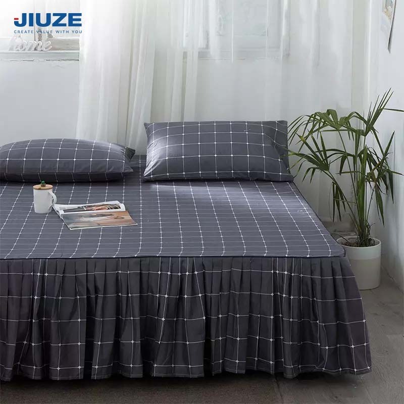 OEM Wrap Around Ruffled Bed Skirt With Adjustable Elastic Belt Drop Easy To Put On Wrinkle Free Bedskirt Dust Ruffles