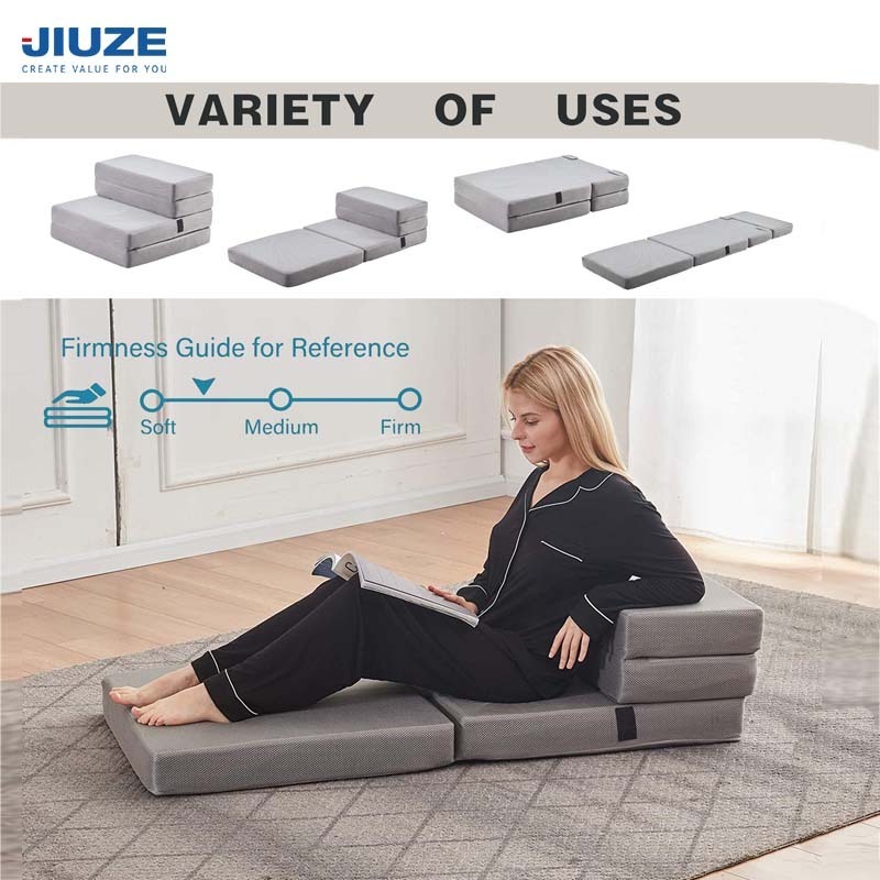 4 Inch Memory Foam Folding Mattress and Sofa Guest Sofa Z Bed Sleeping Mattress Home Hotel Bedding and SUV Car 500pcs