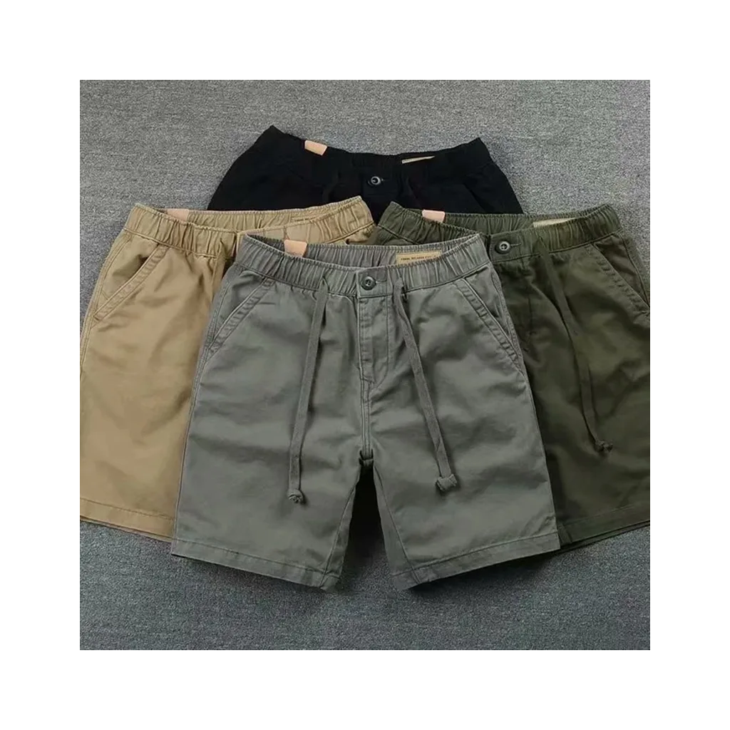 Men Stretch Cargo Blank Polyester Oversized Cotton Drawstring Workout Casual Custom Design Shorts