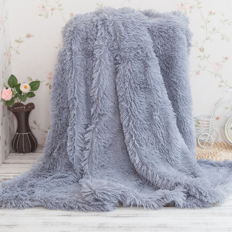 Customized Solid Faux Fur Cozy Fluffy Soft Warm Plush Flannel Mink Blankets Throw for Winter