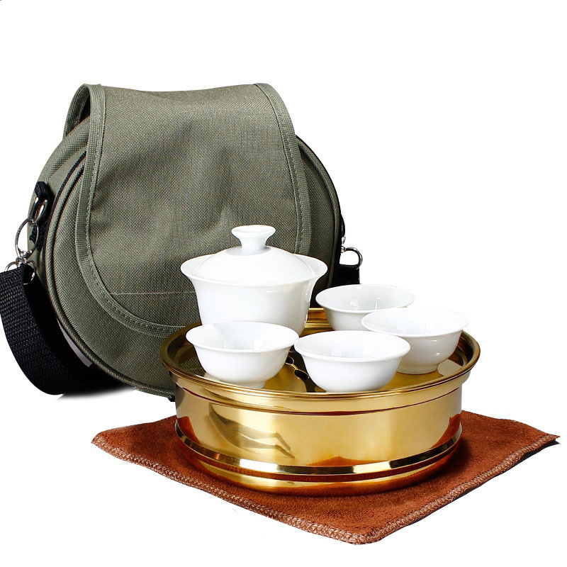 Chinese Portable Ceramic Travel Tea Set Brewing Kung Fu Porcelain Tea Pot