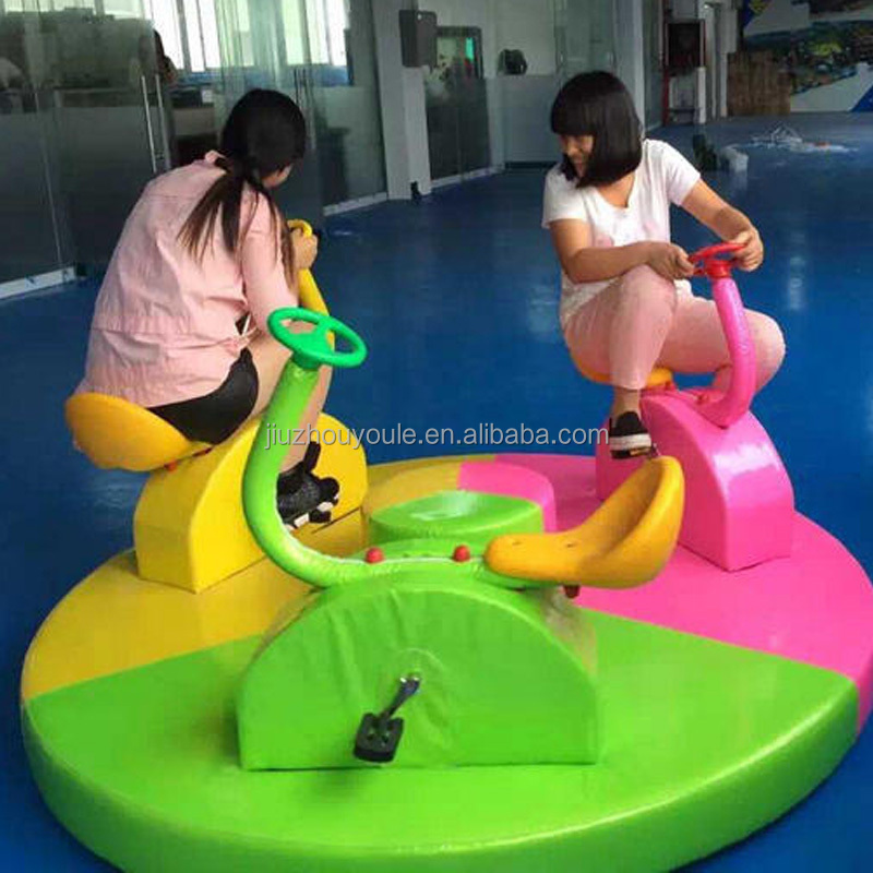 Soft Play Rides Carousel Electric Rotary Children's Soft Play Equipment Indoor Children's Soft Pedal Bicycle Playground