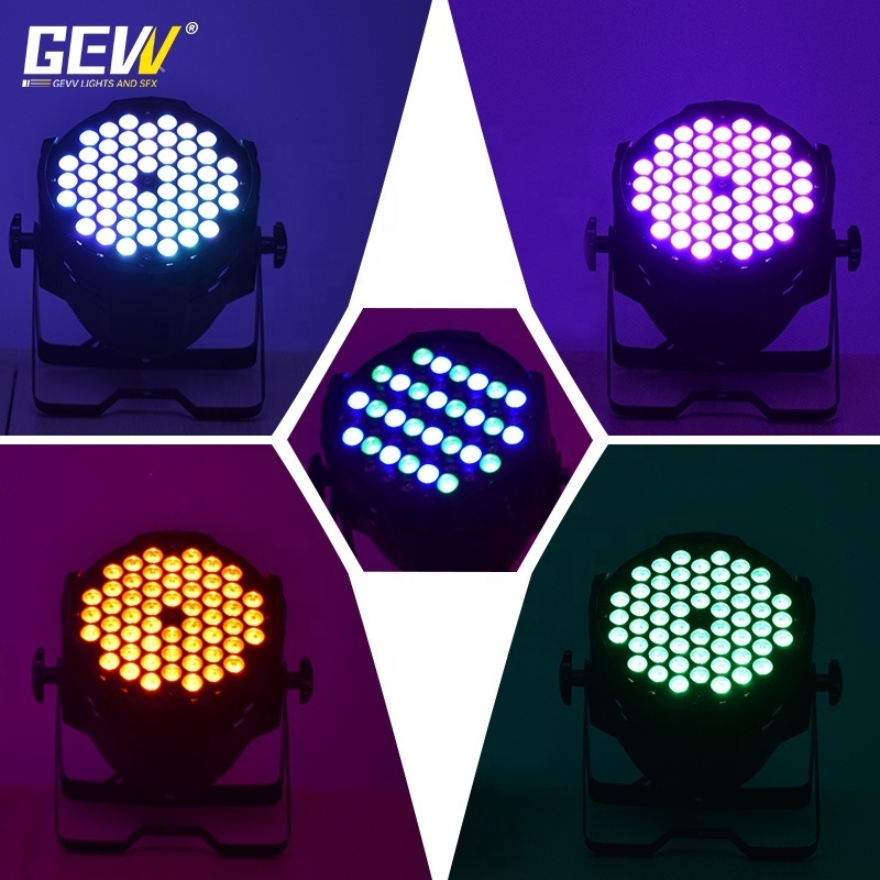 GEVV high power stage lighting equipment 54pcs rgb 3in1 spotlight 54*3w dmx led 54 par light for dj disco party