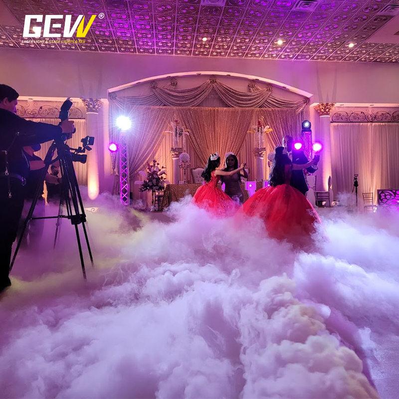 GEVV Concert Wedding KTV Party Effect Equipment Heavy Duty 6000w Big Large Smoke Cannon Low Dry Ice Fog Machine