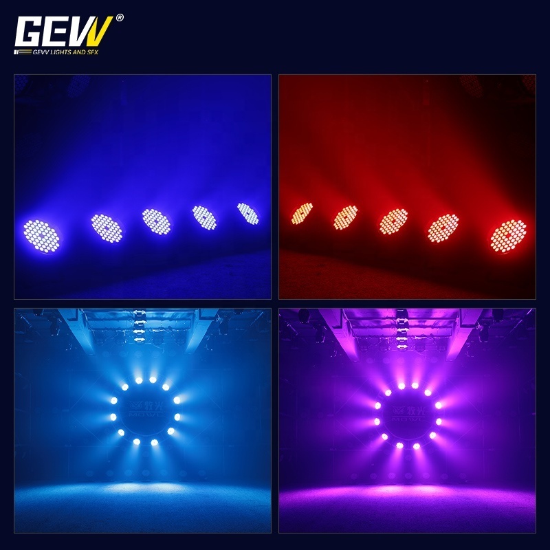 GEVV High Power Stage Lighting RGBW Par Can Lights Waterproof IP65 DMX 54*3w RGB 3in1 54 Outdoor Led Par Light