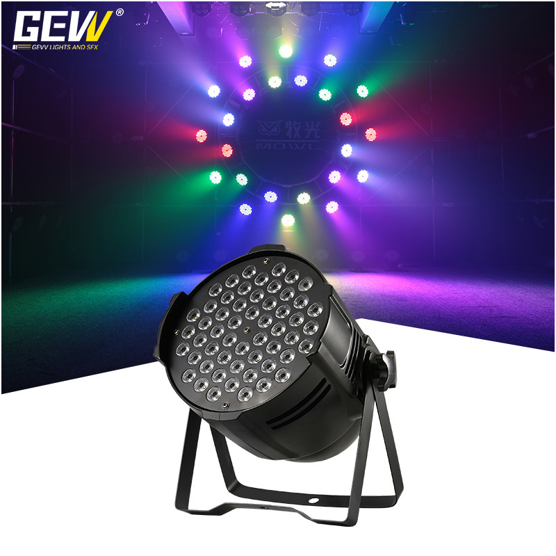 GEVV high power stage lighting equipment 54pcs rgb 3in1 spotlight 54*3w dmx led 54 par light for dj disco party