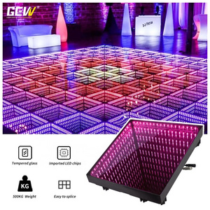 High Quality Outdoor Dance Floor Removable Wired 3D Infinity Mirror Led Dance Floor For Party Disco Stage Show