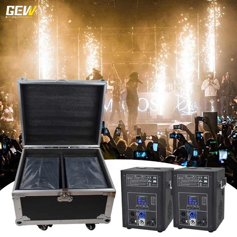 GEVV 2pcs 750w Cold Pyro Fireworks Spark Firework Machine DMX DJ Party With Flight Case