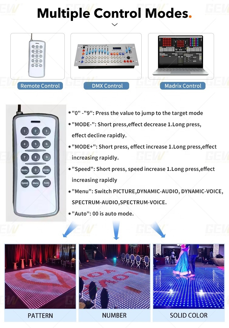 Top Dance Floor Hot Selling Wireless RGB LED Dance Floor Magnetic Digital Led Dance Floor Mat For Wedding Party