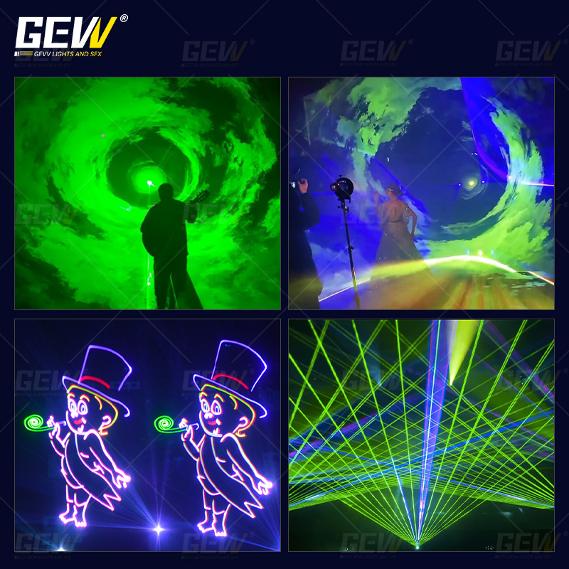 GEVV Professional Advertising 30W Powerflul Sky lazer 30 watt RGB Animation Laser Light for Outdoor Stage Equipment