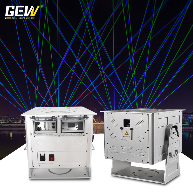 GEVV Professional Advertising 30W Powerflul Sky lazer 30 watt RGB Animation Laser Light for Outdoor Stage Equipment