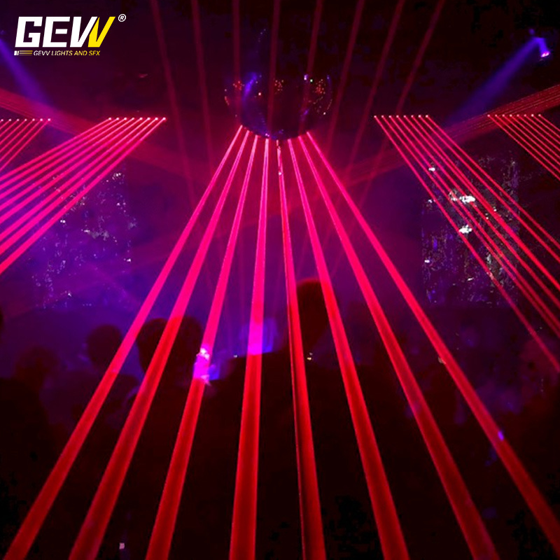 GEVV Stage Lighting Equipment 8 beam + 8 lazer DMX rgbw Beam rgb Laser moving head light for DJ night club party disco show