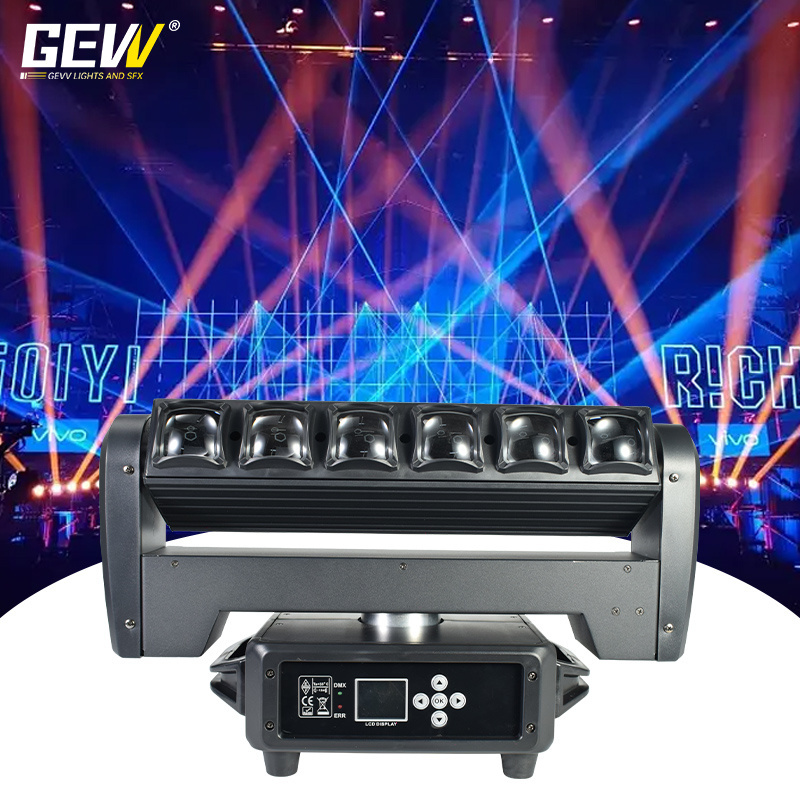 GEVV 6x40W Night Club Lights Disco 6 x 40W RGBW 4in1 LED Pixel Beam Zoom Wash Moving Head Bar Light