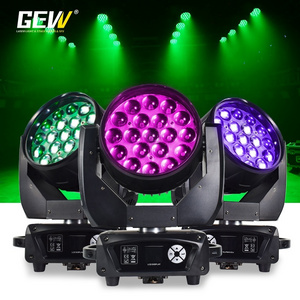 GEVV MAC Aura 19*15 Rgbw 4in1 DMX 19x15w Led Beam Zoom Wash Moving Head Light for disco Bar DJ stage  light