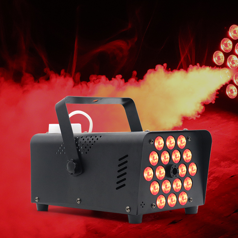 New Arrival 500W Smoke Machine with 13 Color Controllable Lights Effect Automatic Fog Machine 18 Led Wireless Remote Control