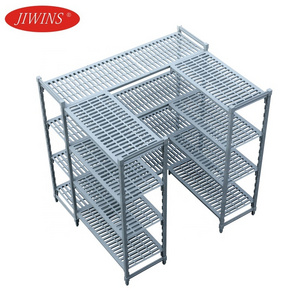 Jiwins Rust Commercial 4 Tier Plastic Steel Core Food Cold Storage Shelving Unit For Freezer