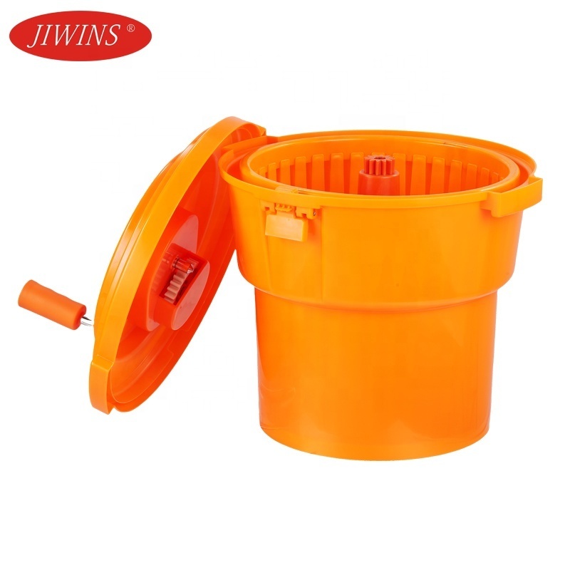 JIWINS Commercial Economic Salad Spinner PP Manual 19L/5Gal Salad Dryer Tool Large Salad Spinner for Restaurant Canteen Hotel