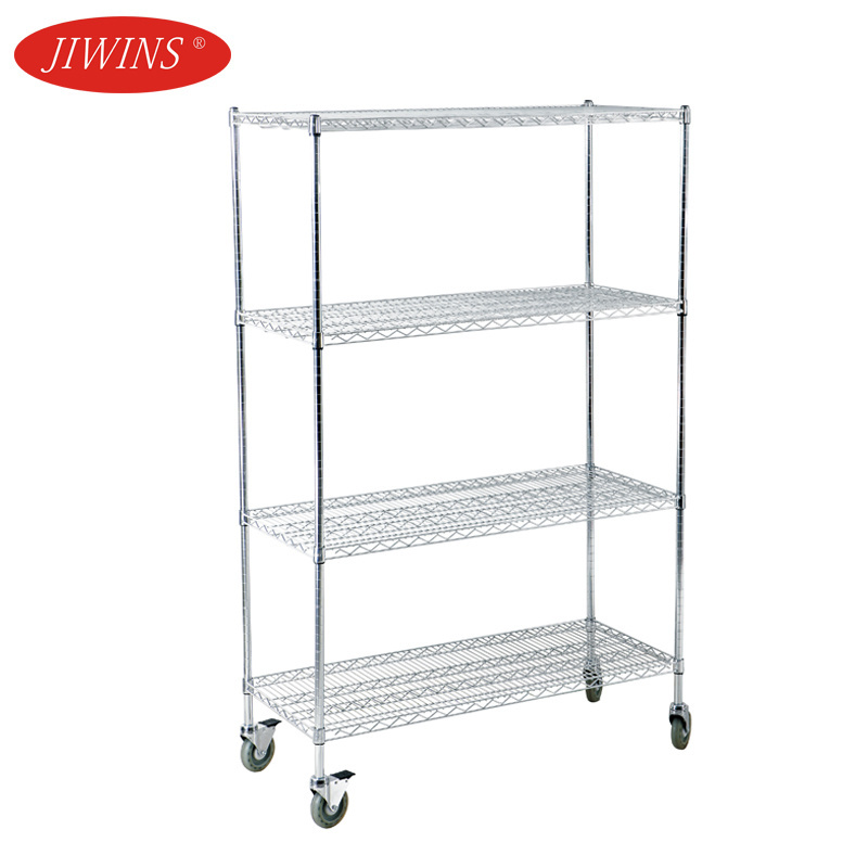 Commercial S/S 4 Tiers Stainless Steel Shelving Heavy Duty Wire Shelving Pharmacy Storage Shelving for Kichen Pharmacy